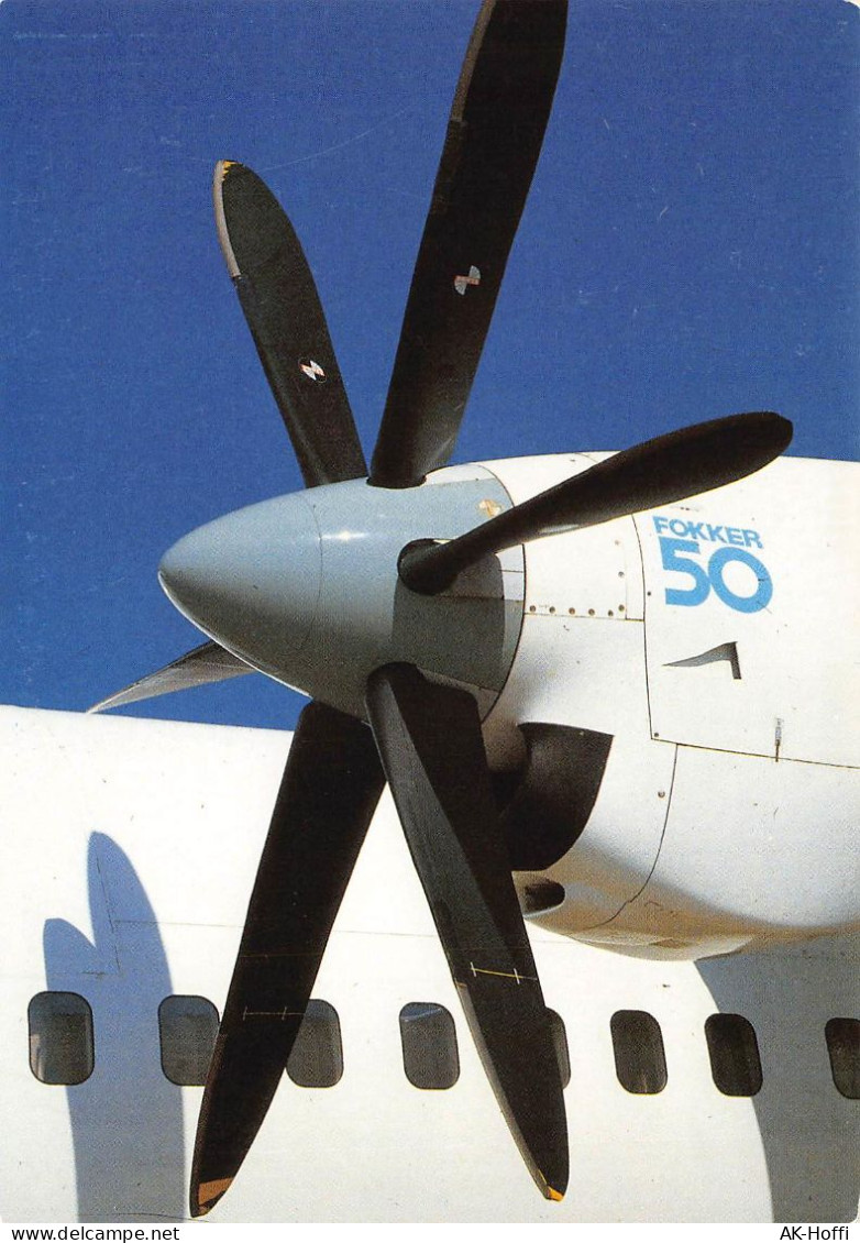 Ansichtskarte / Postkarte - Fokker 50 – DLT – Partner Der Lufthansa - 1946-....: Era Moderna