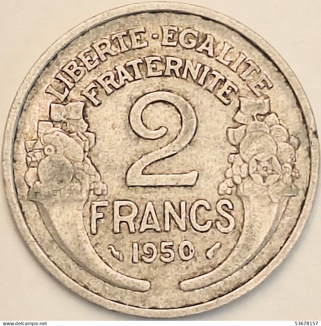 France - 2 Francs 1950, KM# 886a.1 (#4111) - 2 Francs