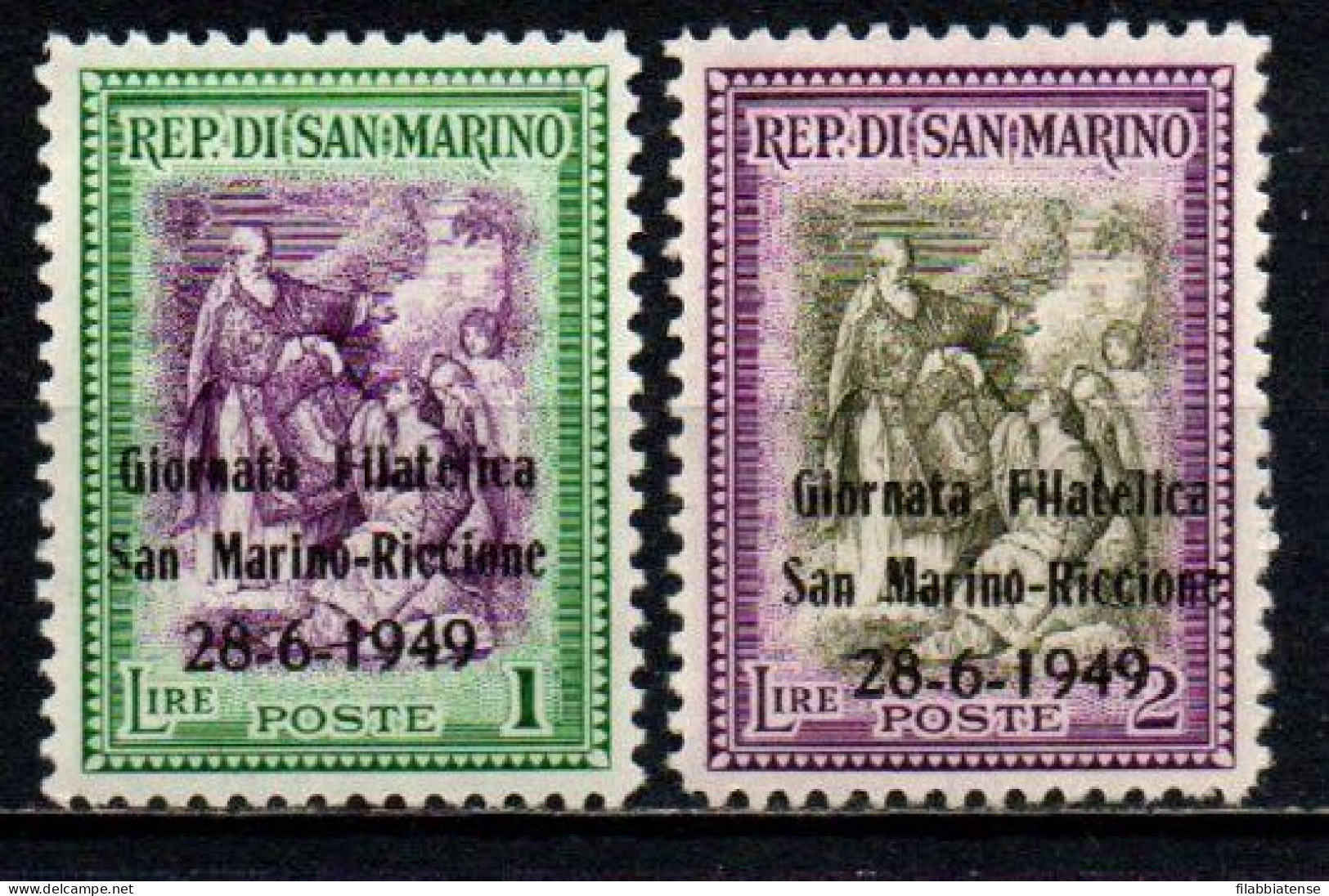1949 - San Marino 356/57 Soprastampati   ++++++ - Ongebruikt