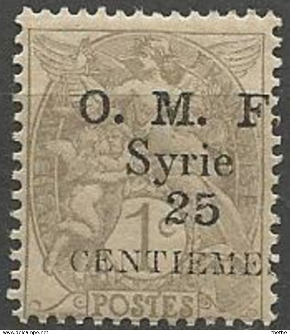 SYRIE - Timbre De France Surchargé Avec Valeur En Monnaie Syrienne, Valeur En Centièmes - Unused Stamps