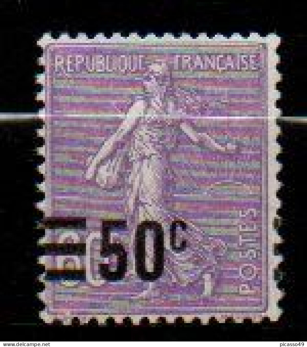 Timbre Semeuse Surchargé N° 223 **avec Surcharge Déplacé A Cheval Sur Valeur  ( Voir Description ) - Unused Stamps
