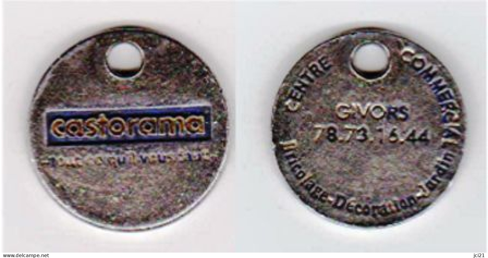 Jeton De Caddie " CASTORAMA - GIVORS " (recto-verso ) [G]_Je042 - Trolley Token/Shopping Trolley Chip