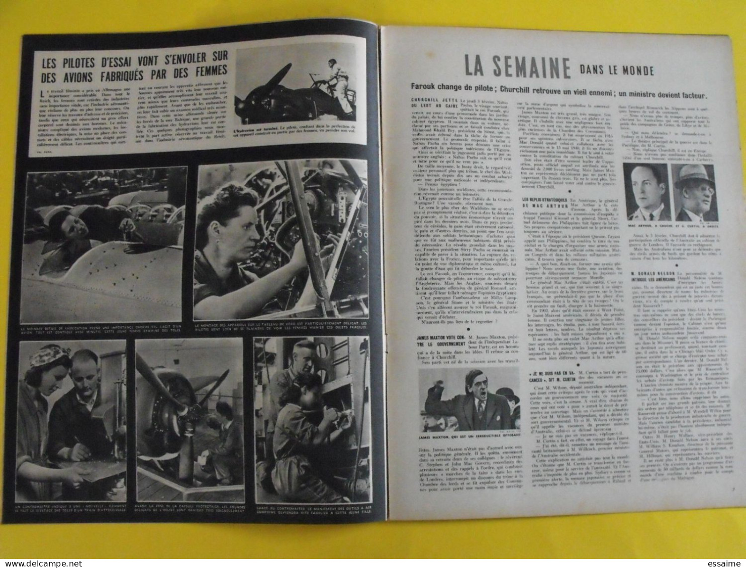 6 revues La semaine de 1942. actualités guerre photos collaboration pacifique japon singapour malaisie australie togo