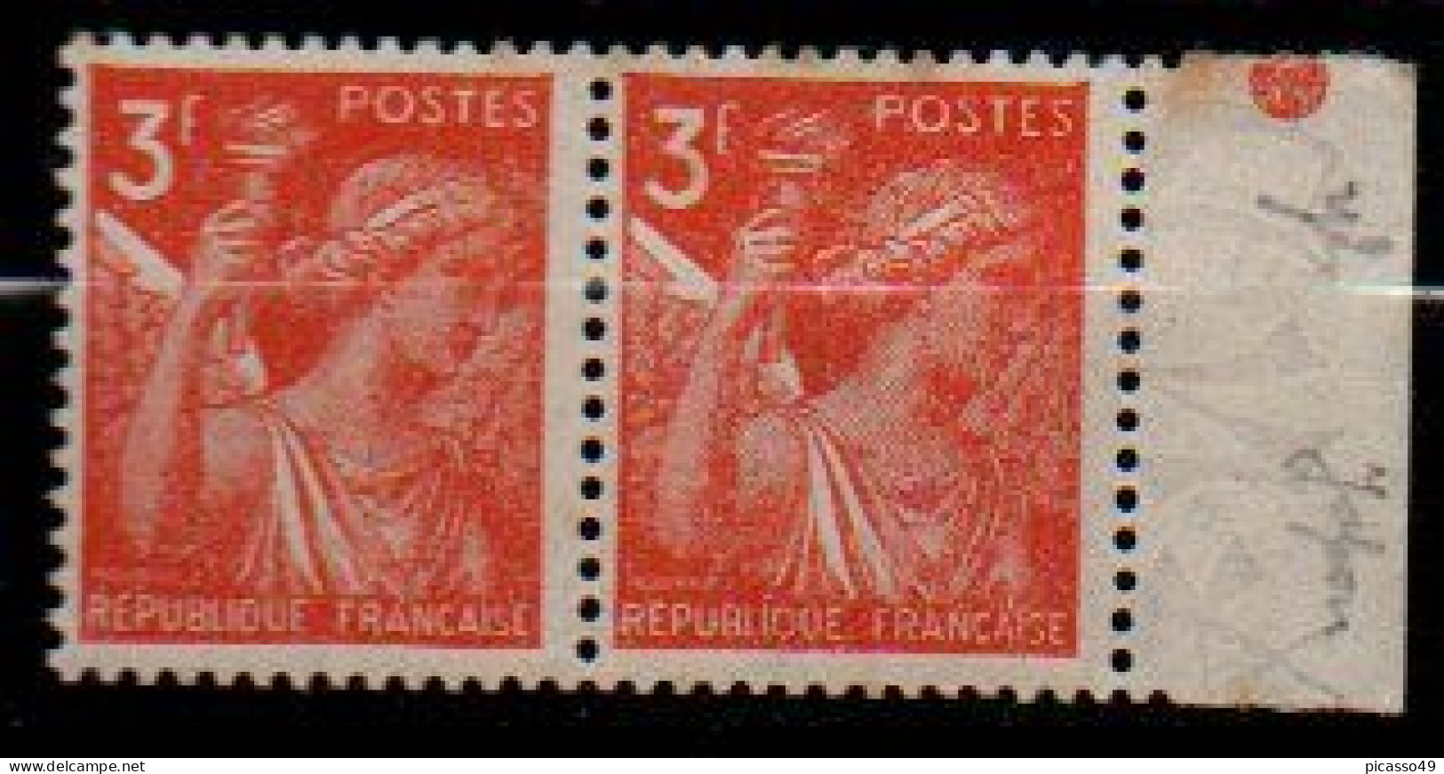 Timbre Iris N° 655 ** Papier Japon ( Voir Description ) - Unused Stamps