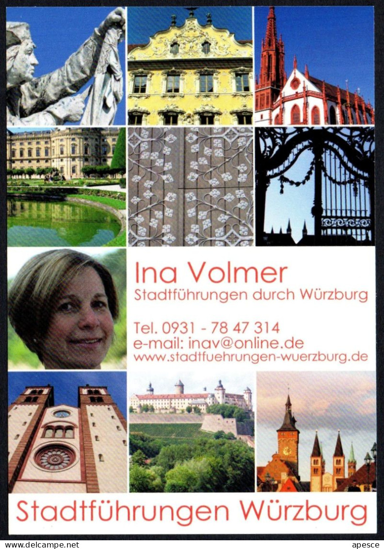 GERMANY WURZBURG 2017 - INA VOLMER - CITY TOURS BY WÜRZBURG - PROMOCARD - I - Monuments