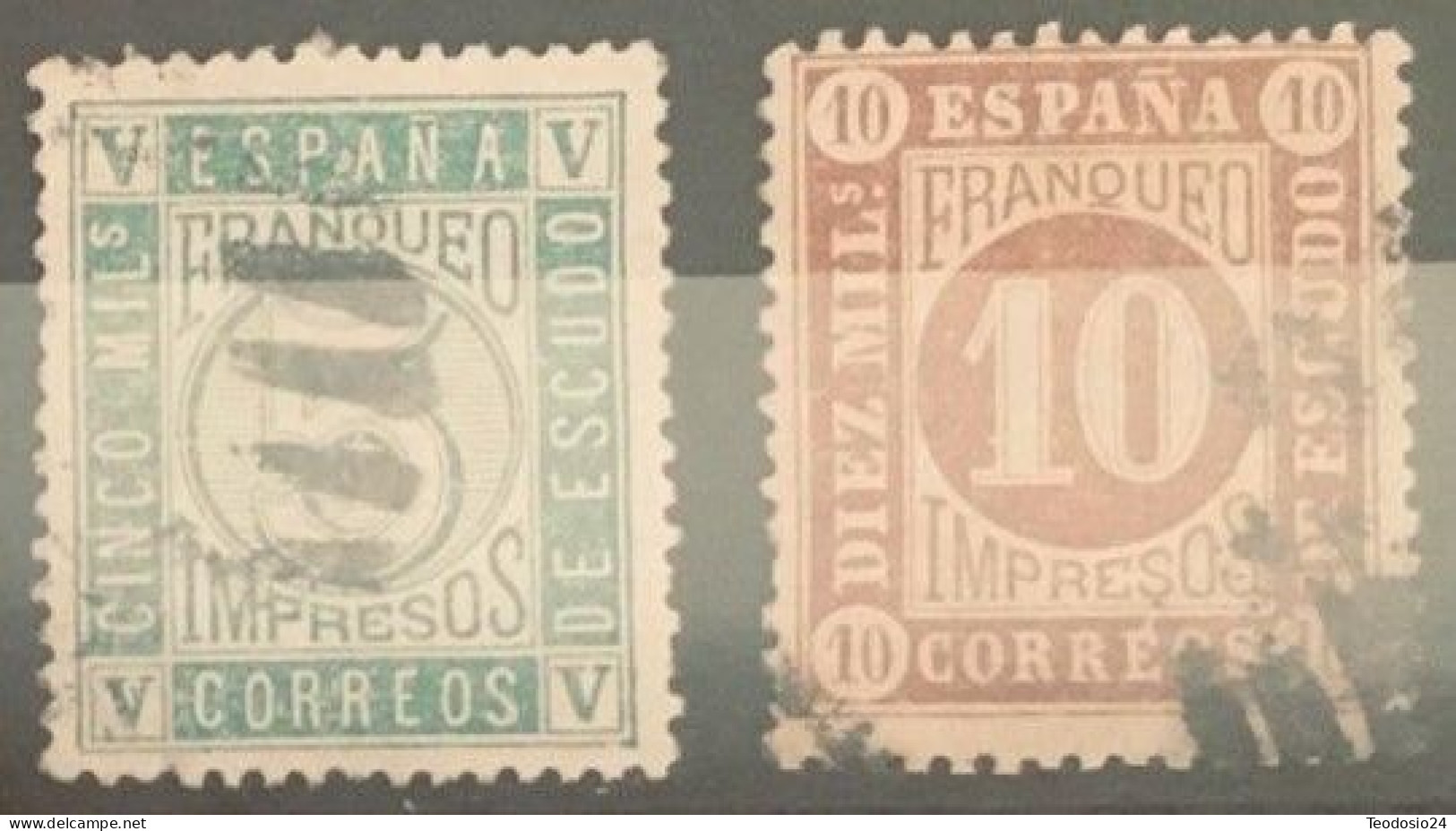 España 1867 Cifras E Isabel II Edifil 93 A 94 - Used Stamps