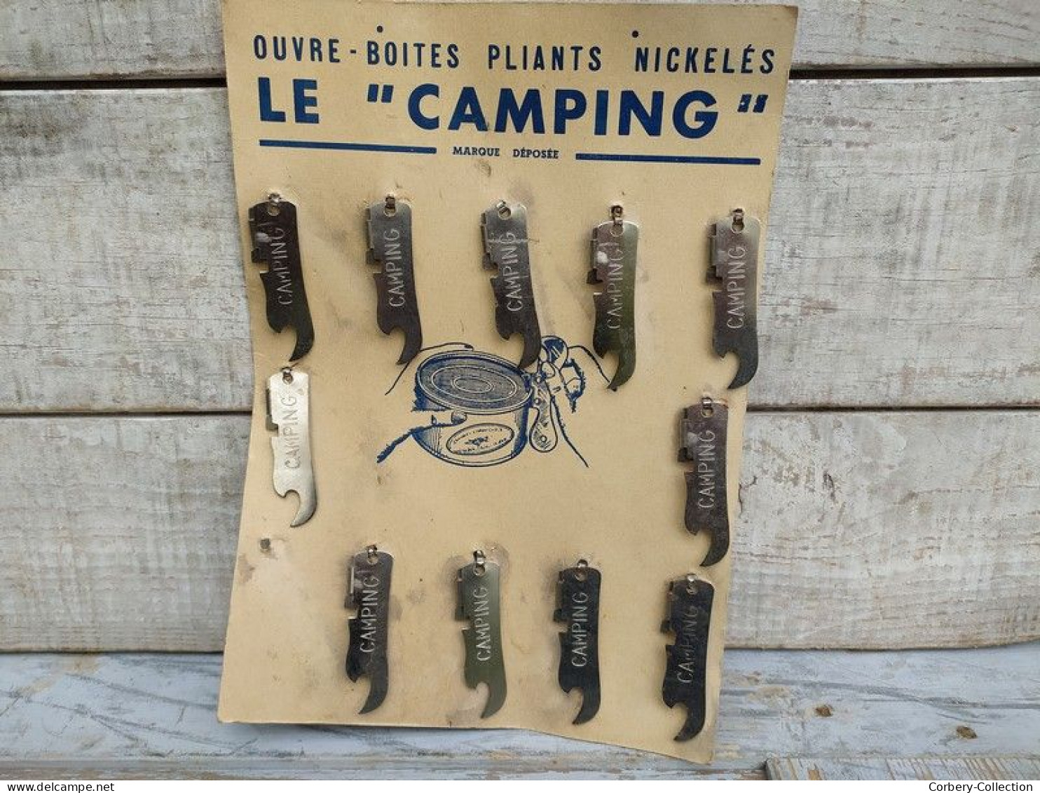 Carton Publicitaire Ouvre-Boites Décapsuleurs Le Camping Vintage - Other & Unclassified