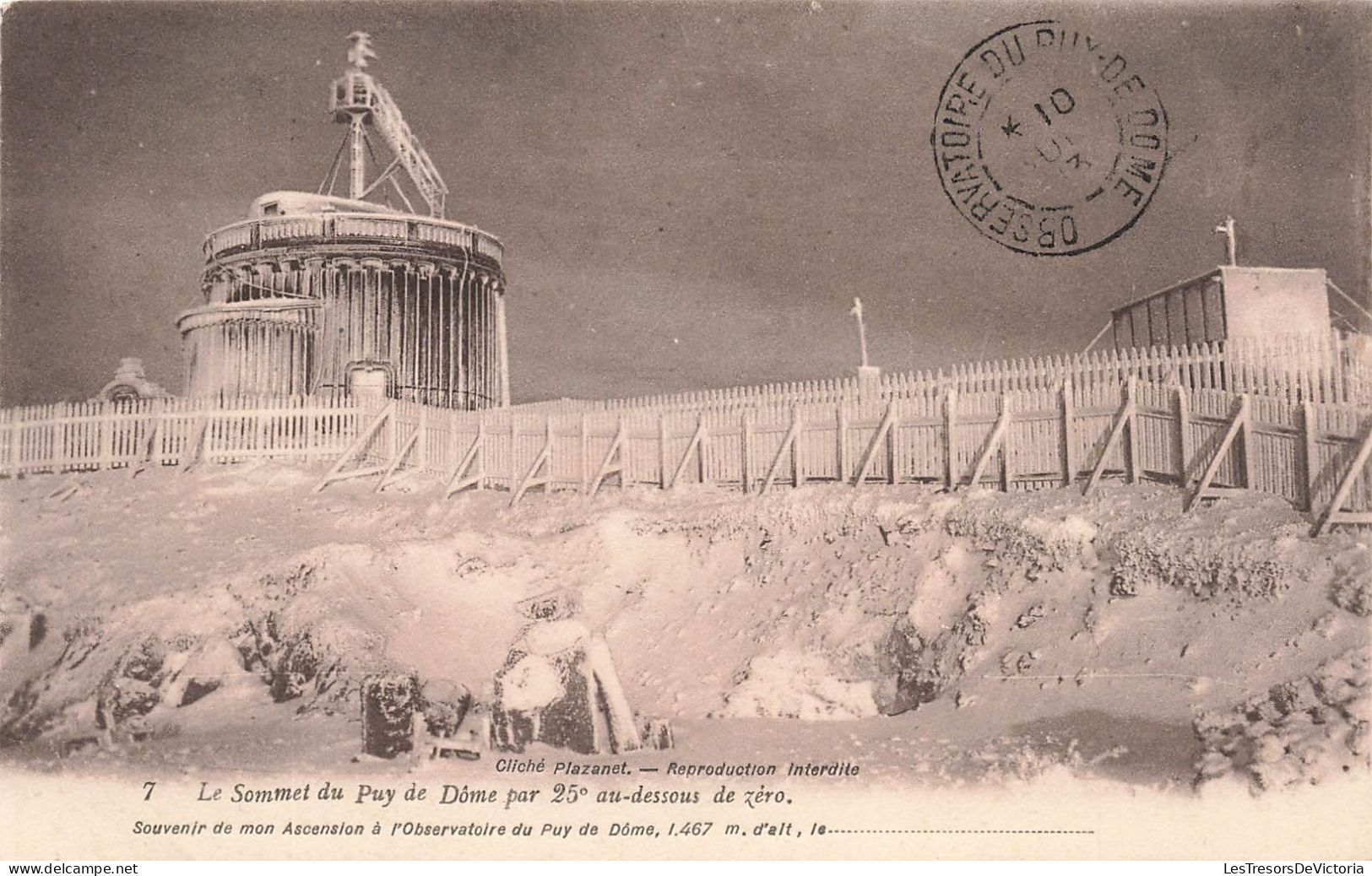 FRANCE - Le Sommet Du Puy De Dôme Par 25° Au Dessous De Zéro - Souvenir De Mon Ascension - Carte Postale Ancienne - Autres & Non Classés