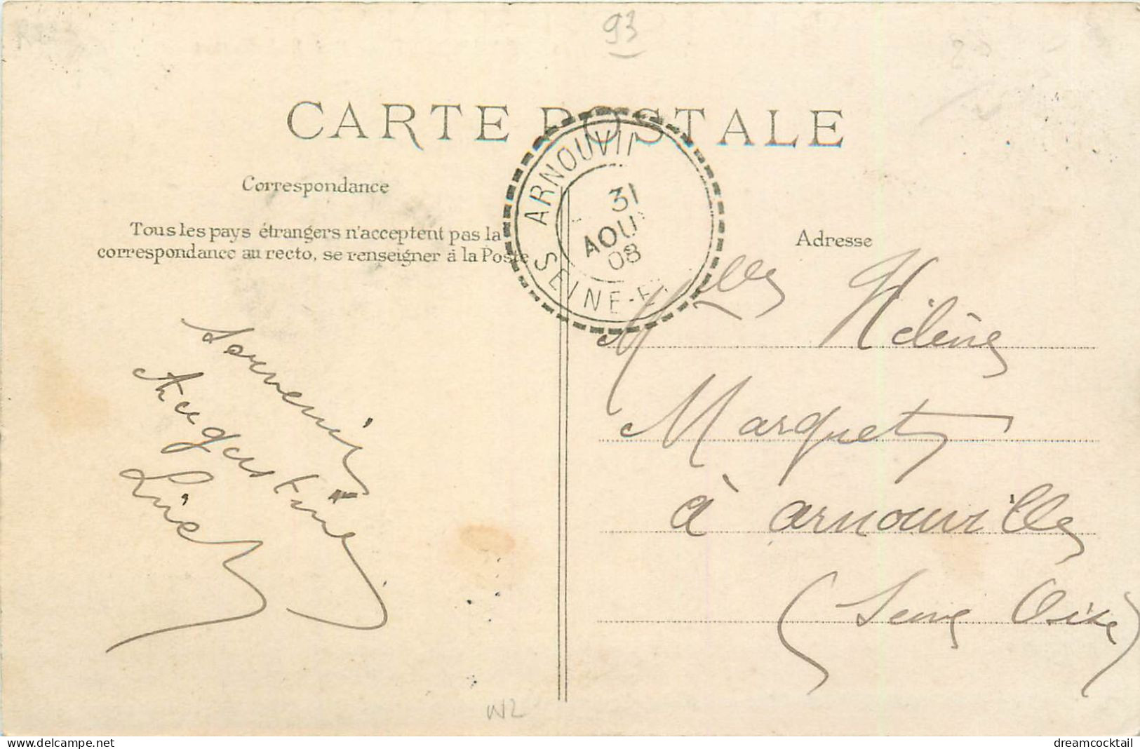 93 BAGNOLET. Attelage Et Enfants Rue Sadi Carnot Vers Le N° 100 En 1908 - Bagnolet