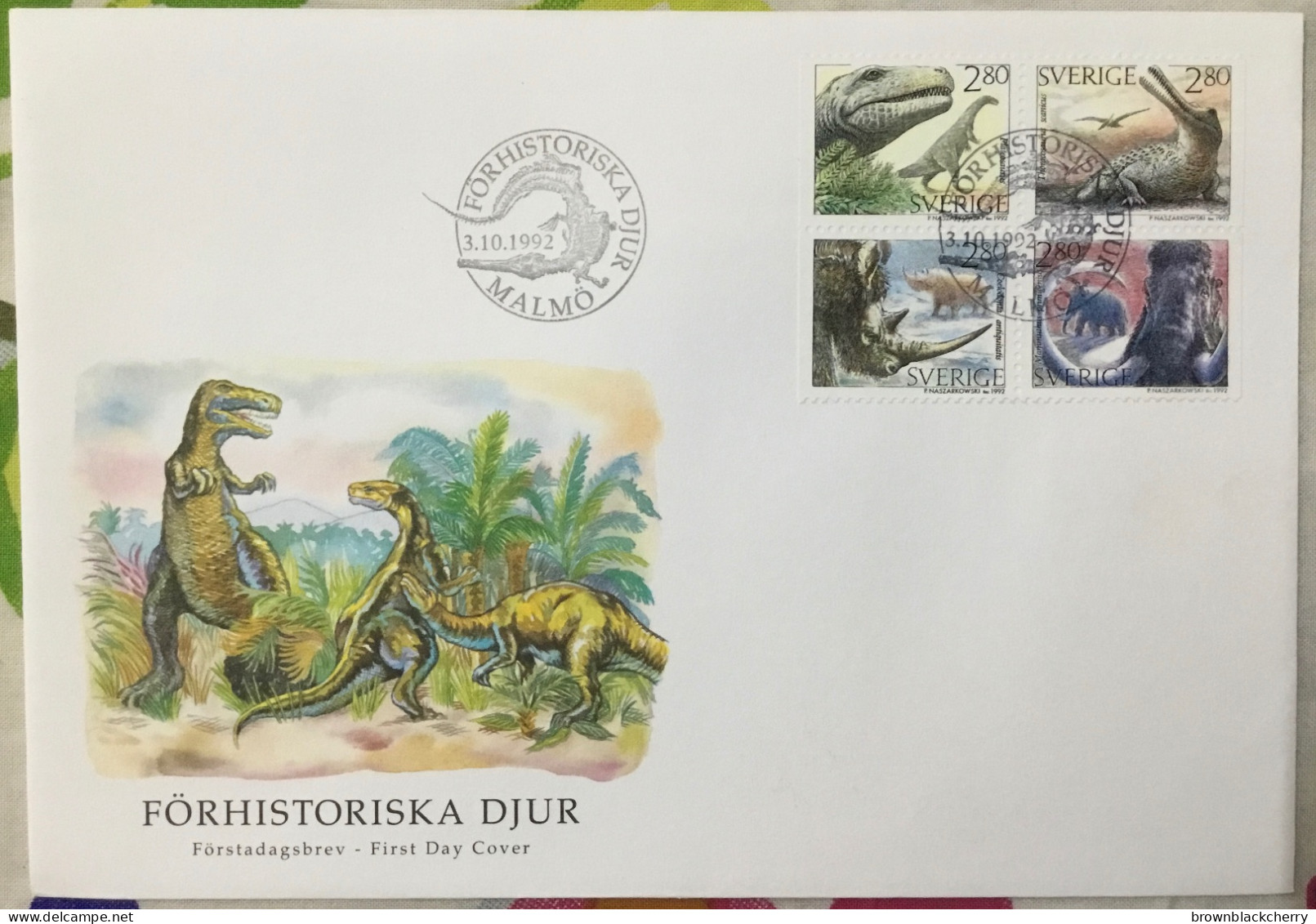 Fdc Prehistoric Animals Dinosaurs Mammoth - Prehistorics