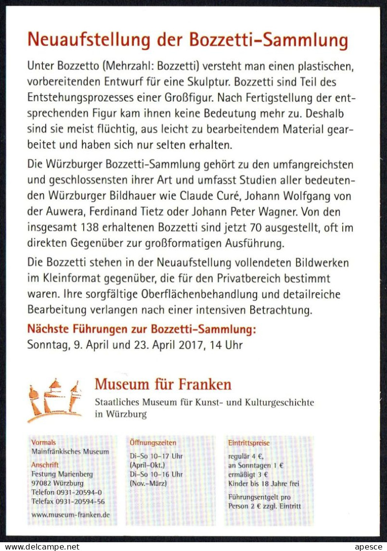 GERMANY 2017 - WURZBURG - MUSEUM FÜR FRANKEN - NEW RECORDING OF THE BOZZETTI COLLECTION - SCULPTURE DESIGNS IN 3D - I - Sculture