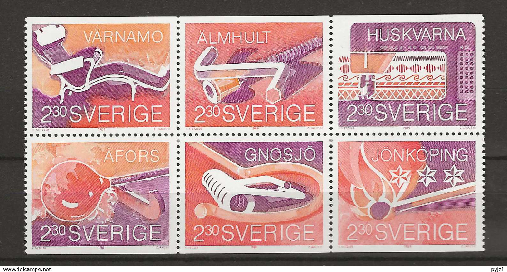 1989 MNH Sweden, Mi 1559-64 Postfris** - Neufs