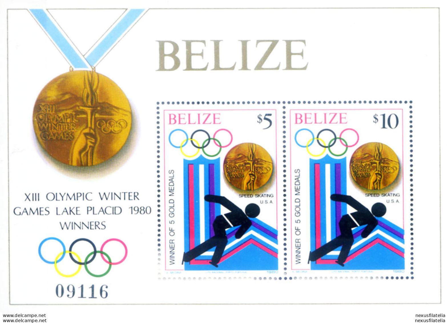 Sport. Olimpiadi Lake Placid 1980. Atleti Vincitori. - Belize (1973-...)