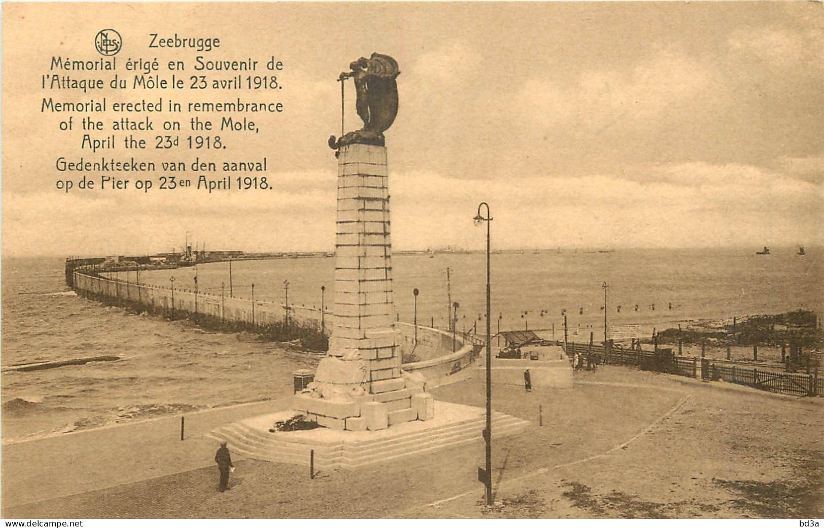 ZEEBRUGGE MEMORIAL ERIGE EN SOUVENIR DE L'ATTAQUE DU MOLE LE 23 AVRIL 1918 - Zeebrugge