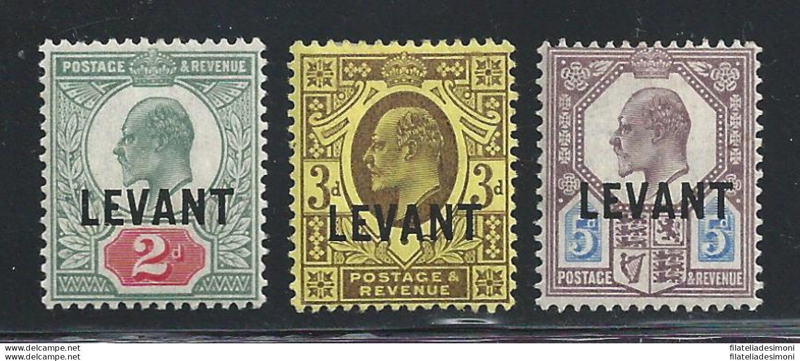 1905 BRITISH LEVANT - SG L4-L6-L8  3 Valori  MLH/* - Otros & Sin Clasificación