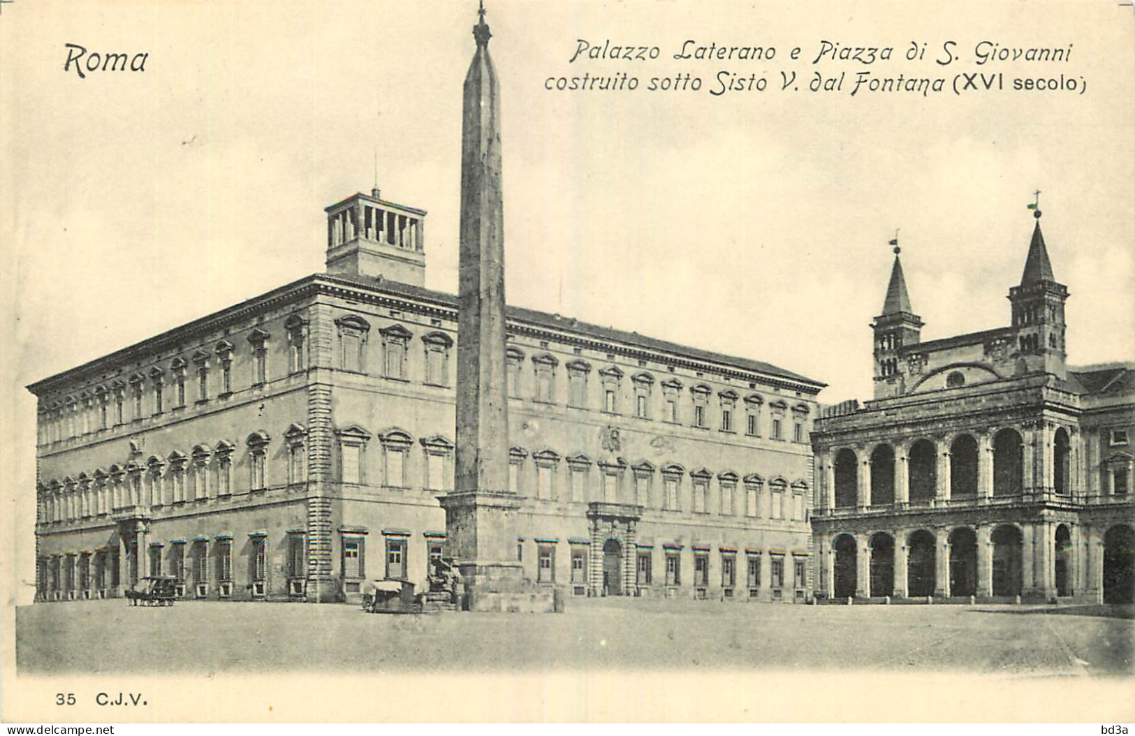 ITALIA ROMA PALAZZO LATERANO E PIAZZA DI S. GIOVANNI - Orte & Plätze