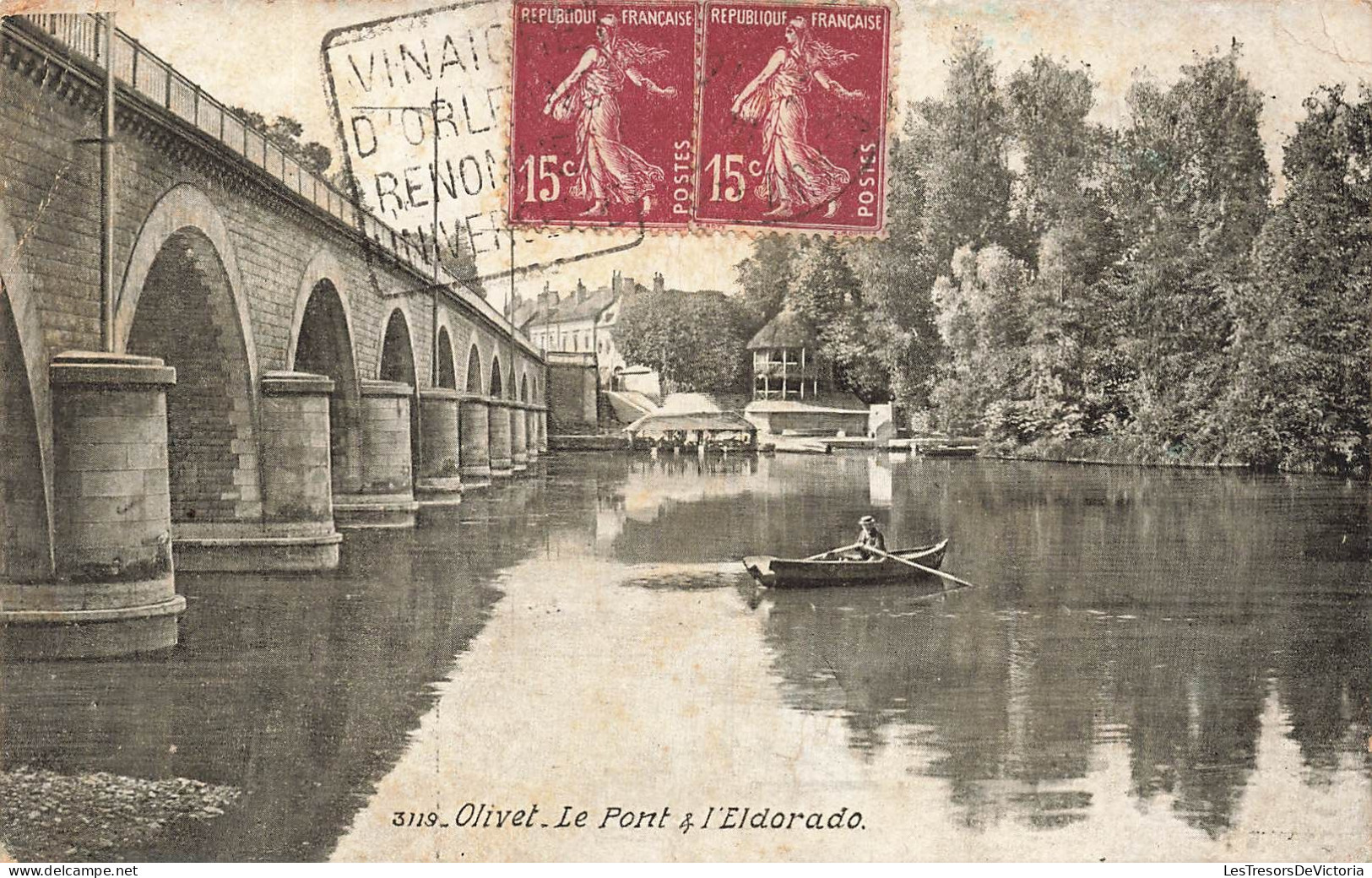 FRANCE - Olivet - Vue Sur Le Pont & L'Eldorado - Un Homme Dans Une Barque - Vue Panoramique - Carte Postale Ancienne - Orleans