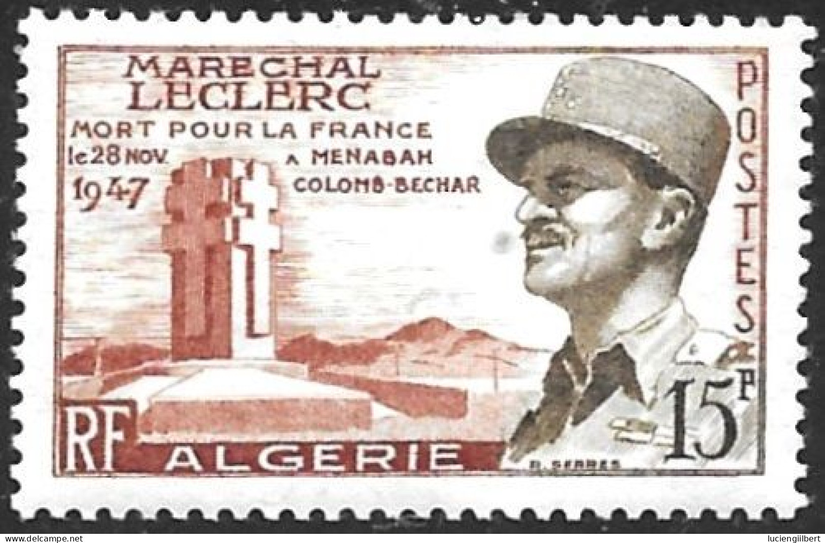 TIMBRE N° 338  -  GENERAL LECLERC  - OBLITERE -  1956 - Gebraucht