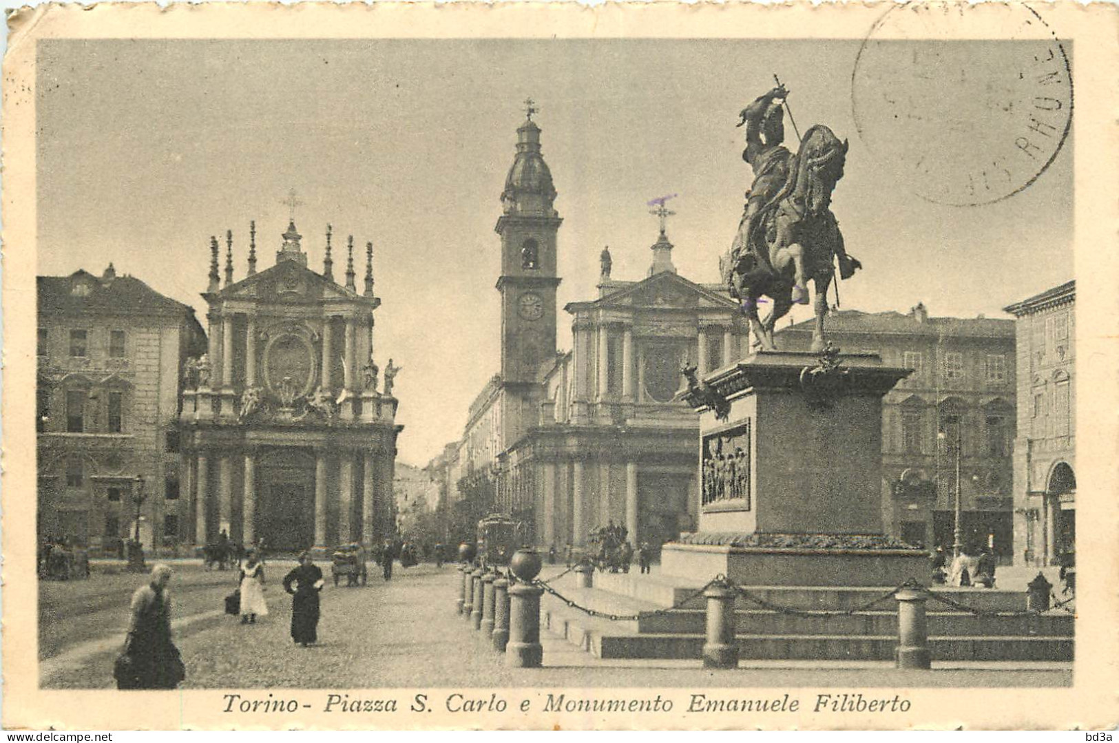 ITALIA TORINO PIAZZA S. CARLO E MONUMENTO EMANUELE FILIBERTO - Autres Monuments, édifices