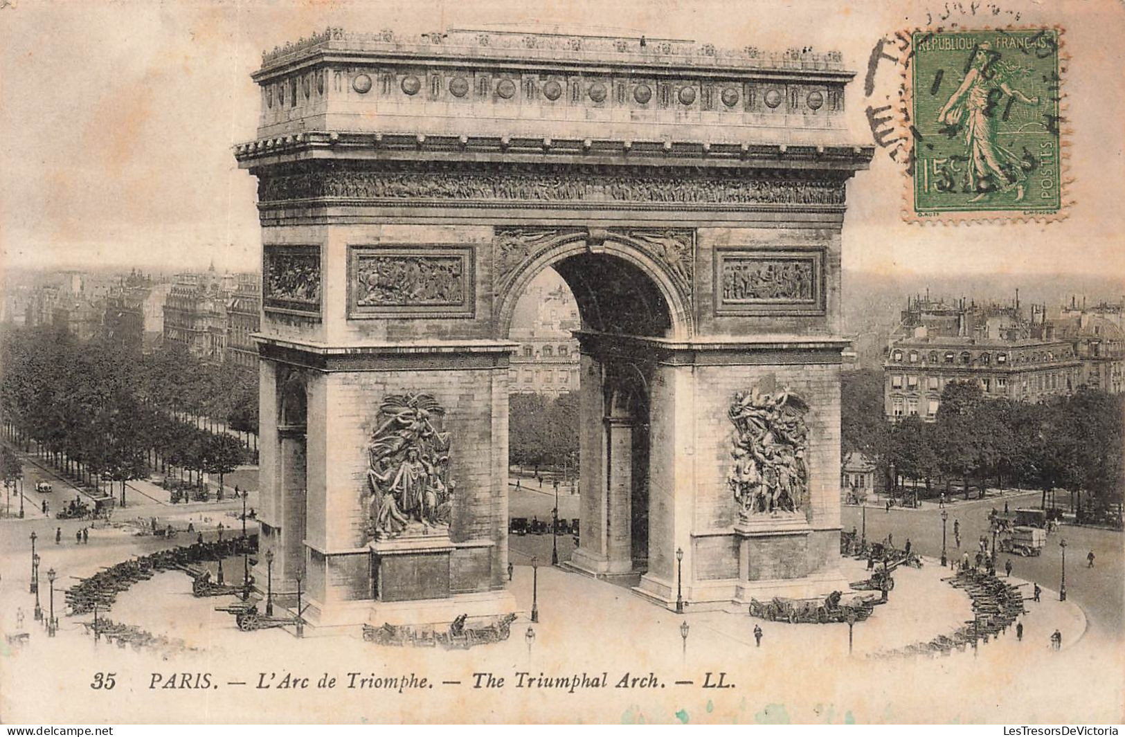 FRANCE - Paris - Vue Sur L'Arc De Triomphe - The Triumphal Arch - L L - Animé - Vue Générale - Carte Postale Ancienne - Triumphbogen