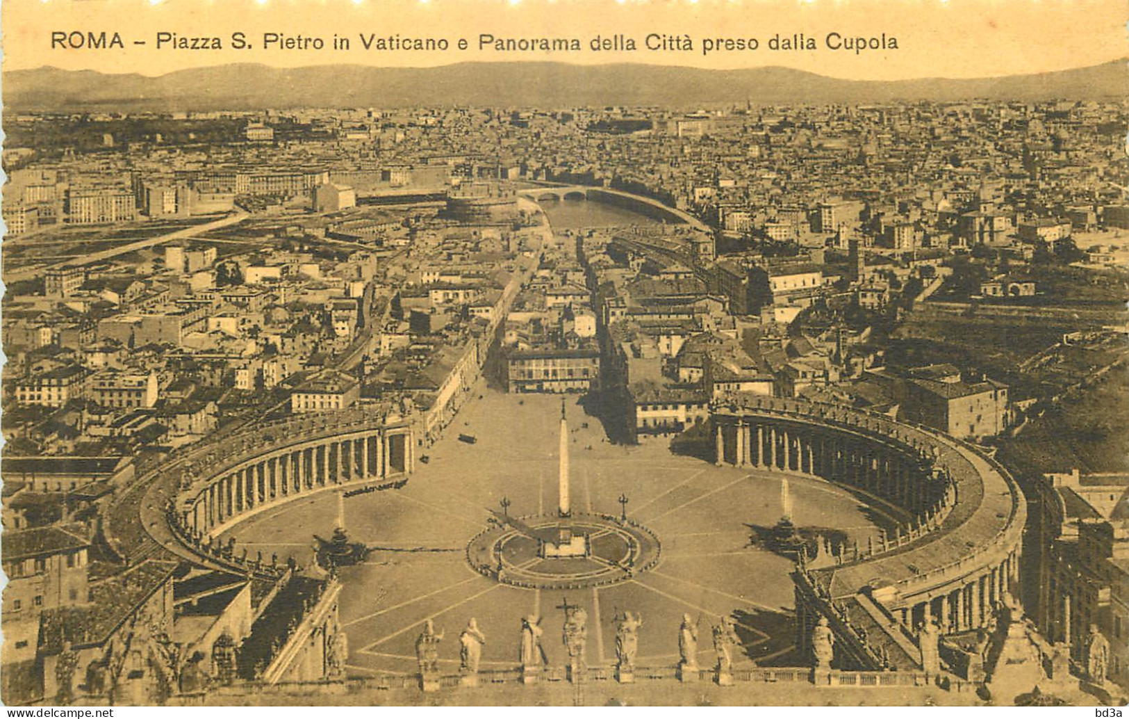 ITALIA  ROMA PIAZZA  S. PIETRO IN VATICANO E PANORAMA DELLA CITTA PRESO DALLA CUPOLA - Iglesias