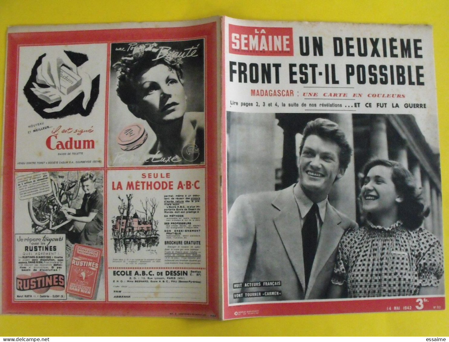 6 Revues La Semaine De 1942. Actualités Guerre Photos Collaboration Madagascar Jean Marais Pétain Chine Crimée Inde - Oorlog 1939-45