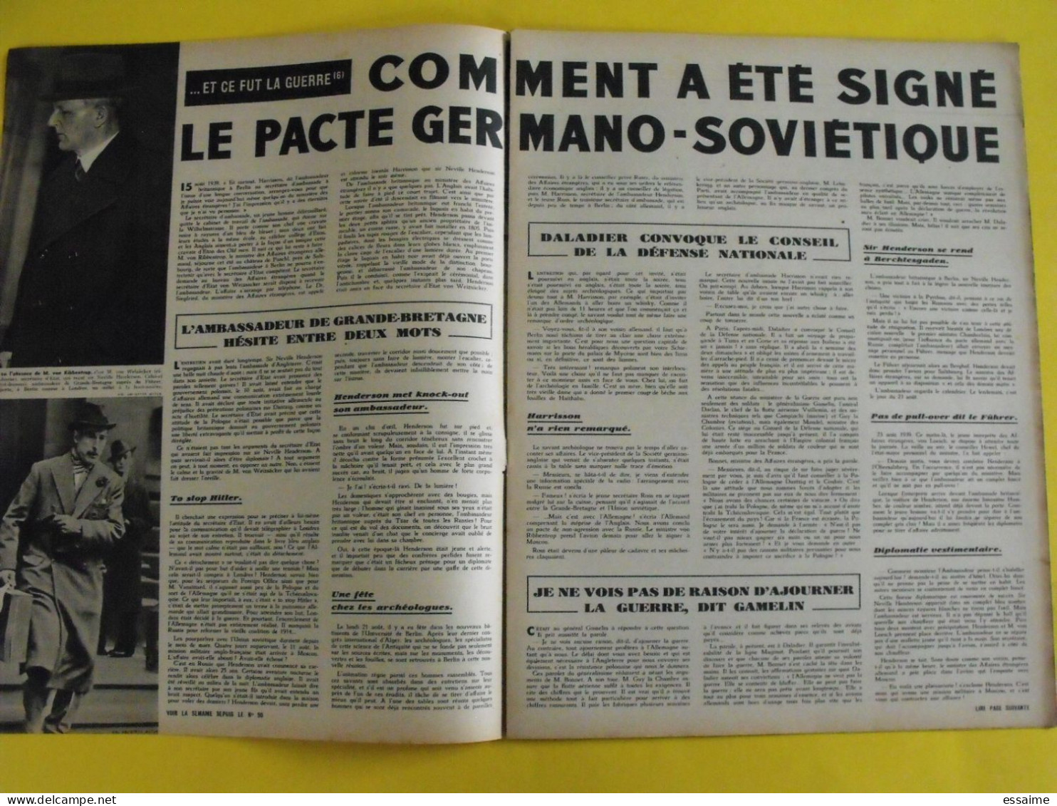 6 revues La semaine de 1942. actualités guerre photos collaboration madagascar jean marais pétain chine crimée inde