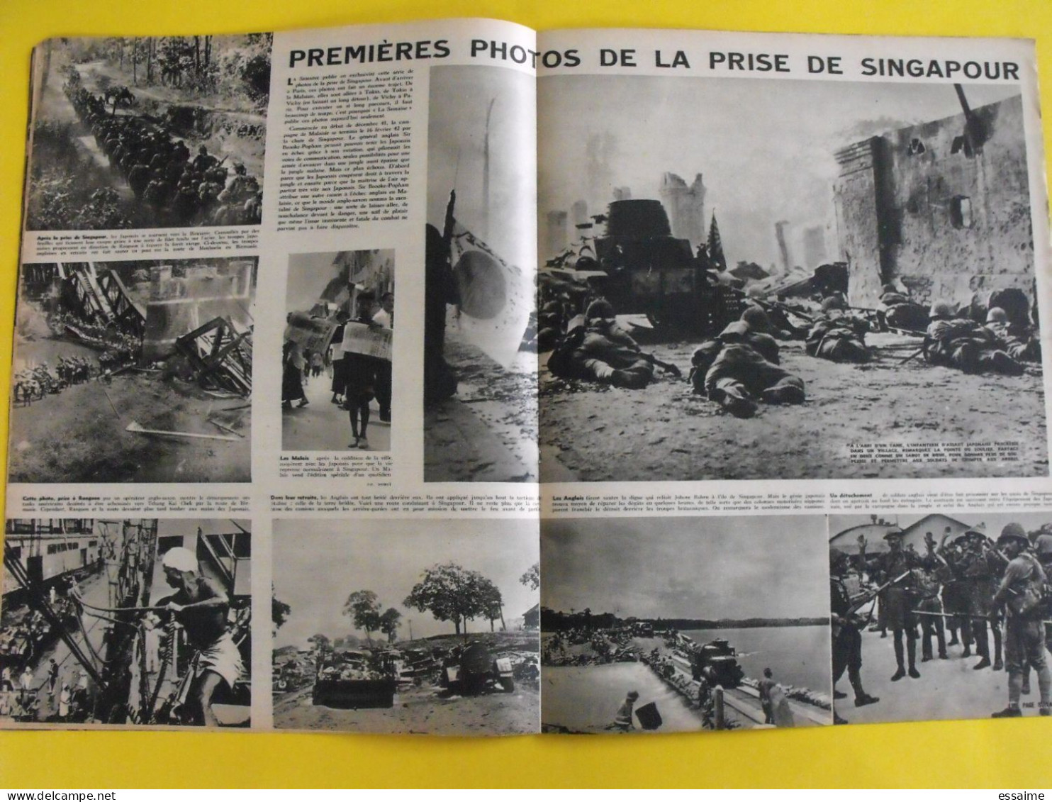 6 revues La semaine de 1942. actualités guerre photos collaboration madagascar jean marais pétain chine crimée inde