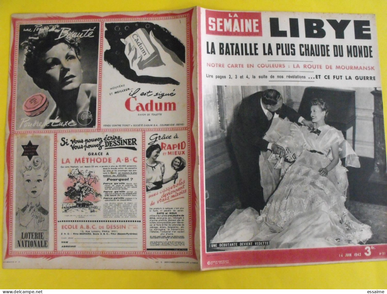 6 revues La semaine de 1942. actualités guerre photos collaboration madagascar jean marais pétain chine crimée inde