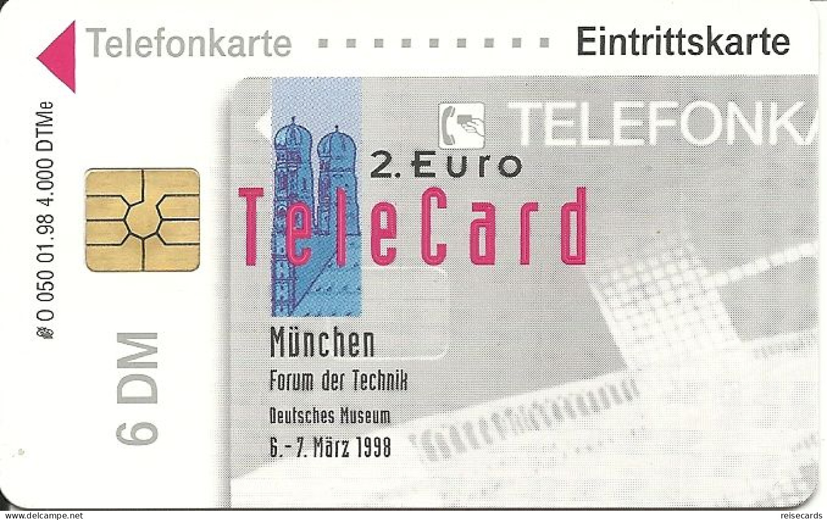 Germany: O 050 01.98 2. Euro-Telecard, Forum Der Technik München 1998. Mint - O-Series: Kundenserie Vom Sammlerservice Ausgeschlossen