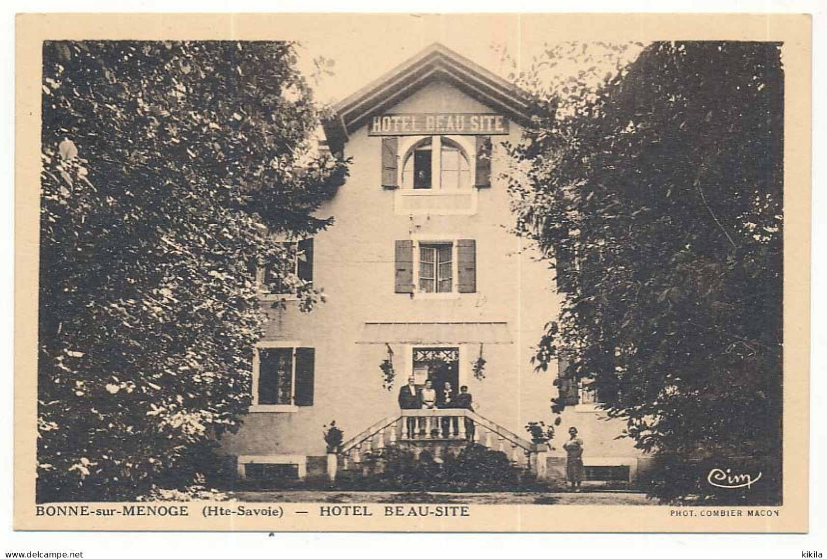 CPSM 9 X 14 Haute Savoie BONNE-sur-MENOGE Hôtel Beau-Site  Propriétaires Sur Le Perron - Bonne