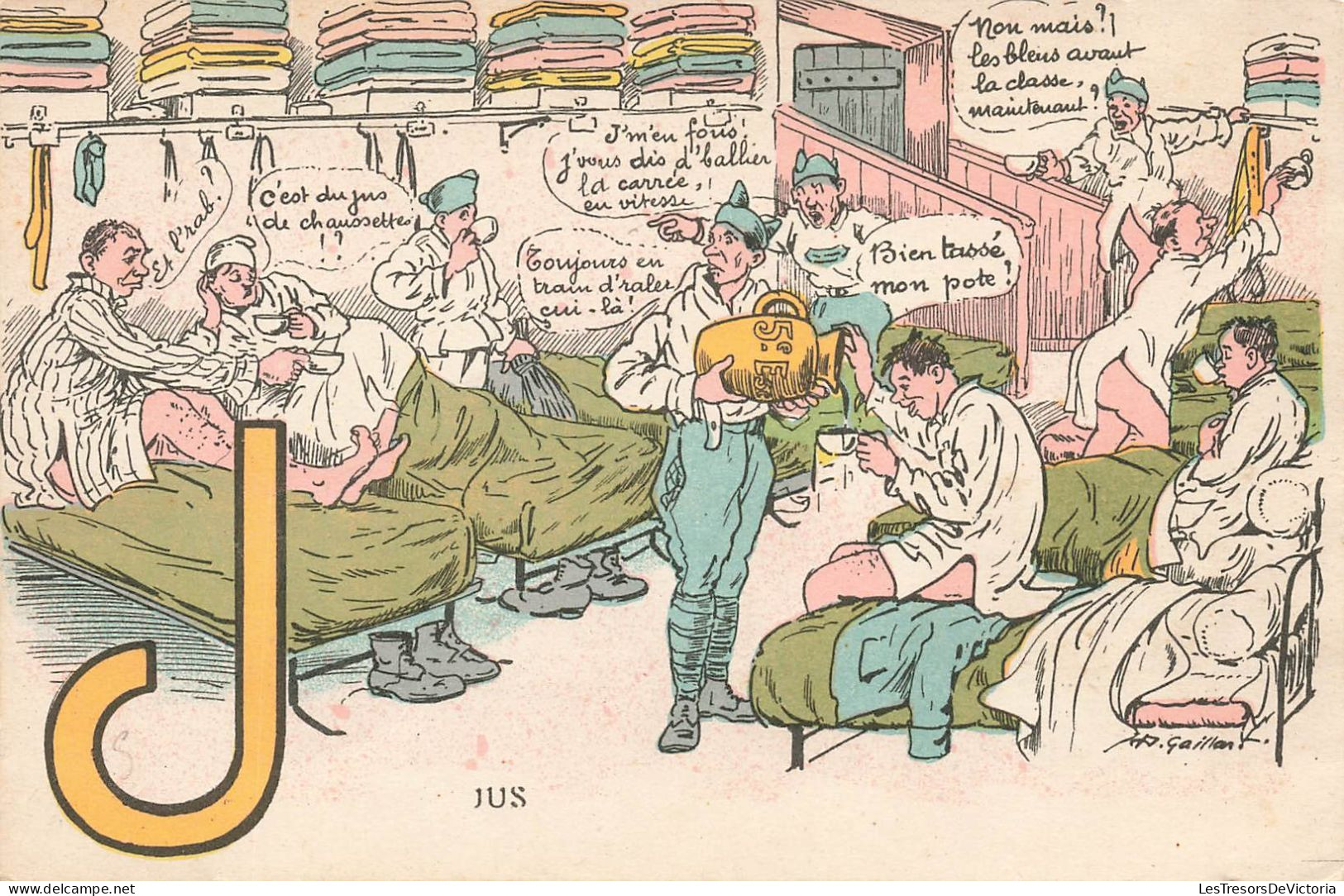 MILITARIA - Casernes - La Vie Des Soldats - Dessin - Carte Postale Ancienne - Kasernen