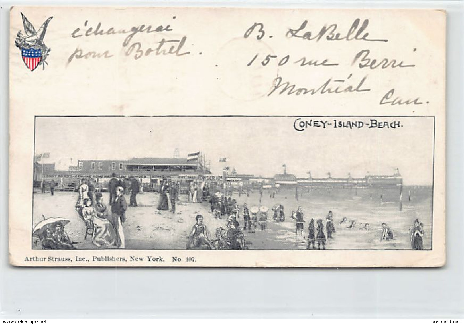Usa - BROOKLYN (New York City) Coney Island - Beach - PRIVATE MAILING CARD - Publ. Arthur Strauss Inc. 107 - Brooklyn