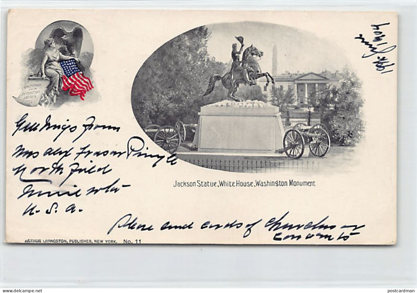 Usa - Washington D.C. - Jackson Statue, White House, Washington Monument - PRIVATE MAILING CARD - Publ. Arthur Livingsto - Washington DC