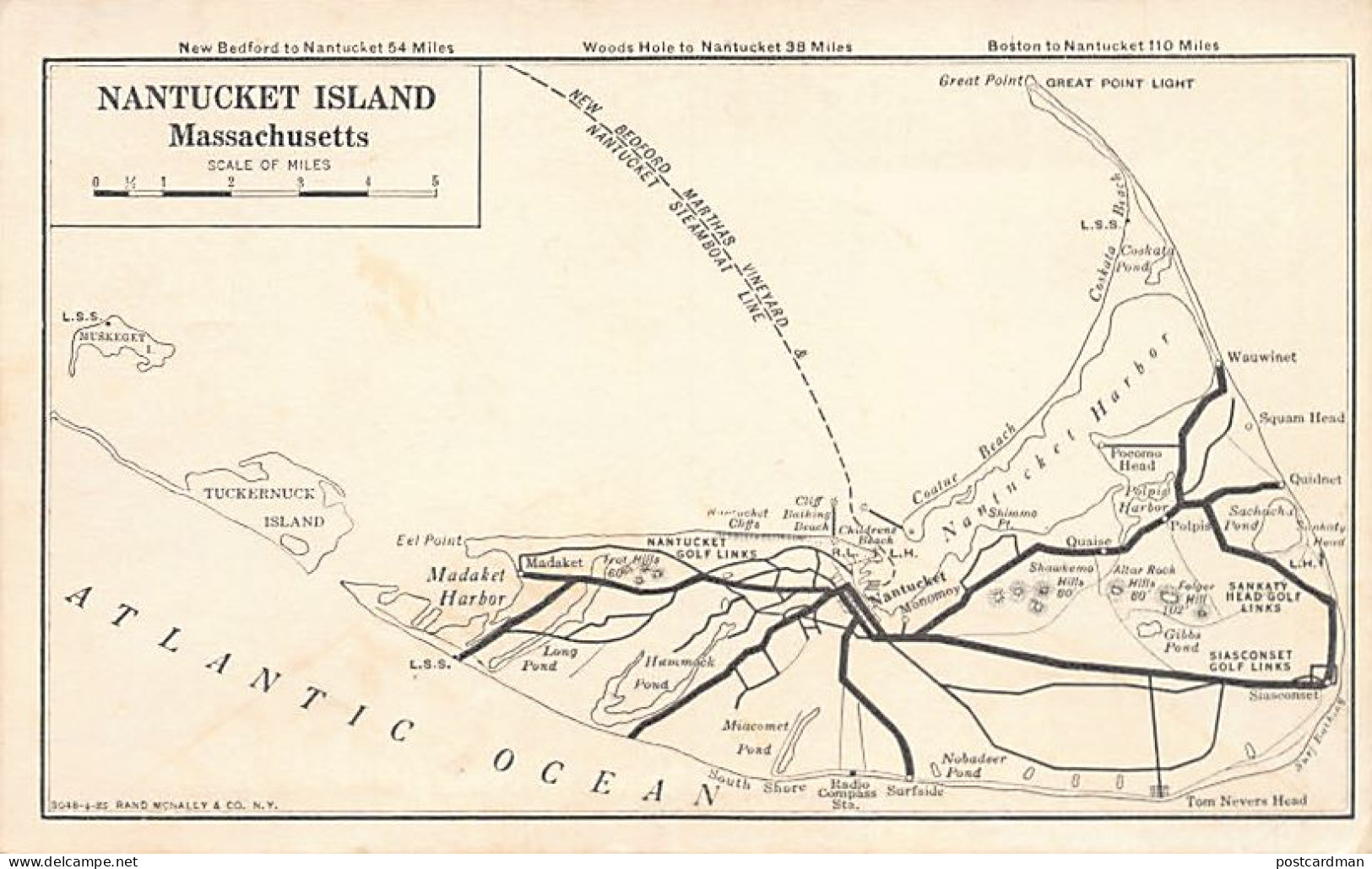 Usa - Nantucket Island (MA) Map Of The Island - Nantucket