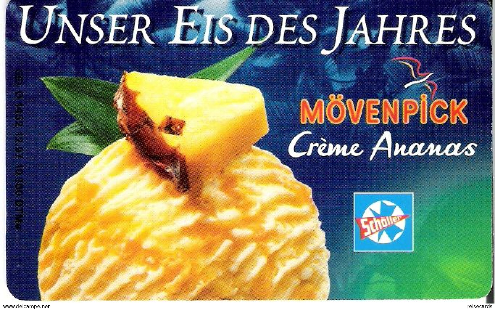 Germany: O 1452 12.97 Mövenpick, Crème Ananas. Mint - O-Series: Kundenserie Vom Sammlerservice Ausgeschlossen