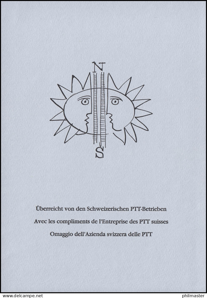Schweiz PTT-Edition 100 Jahre St.-Bernhard-Bahn 1892, Kleinbogen ** - Cartoline Maximum