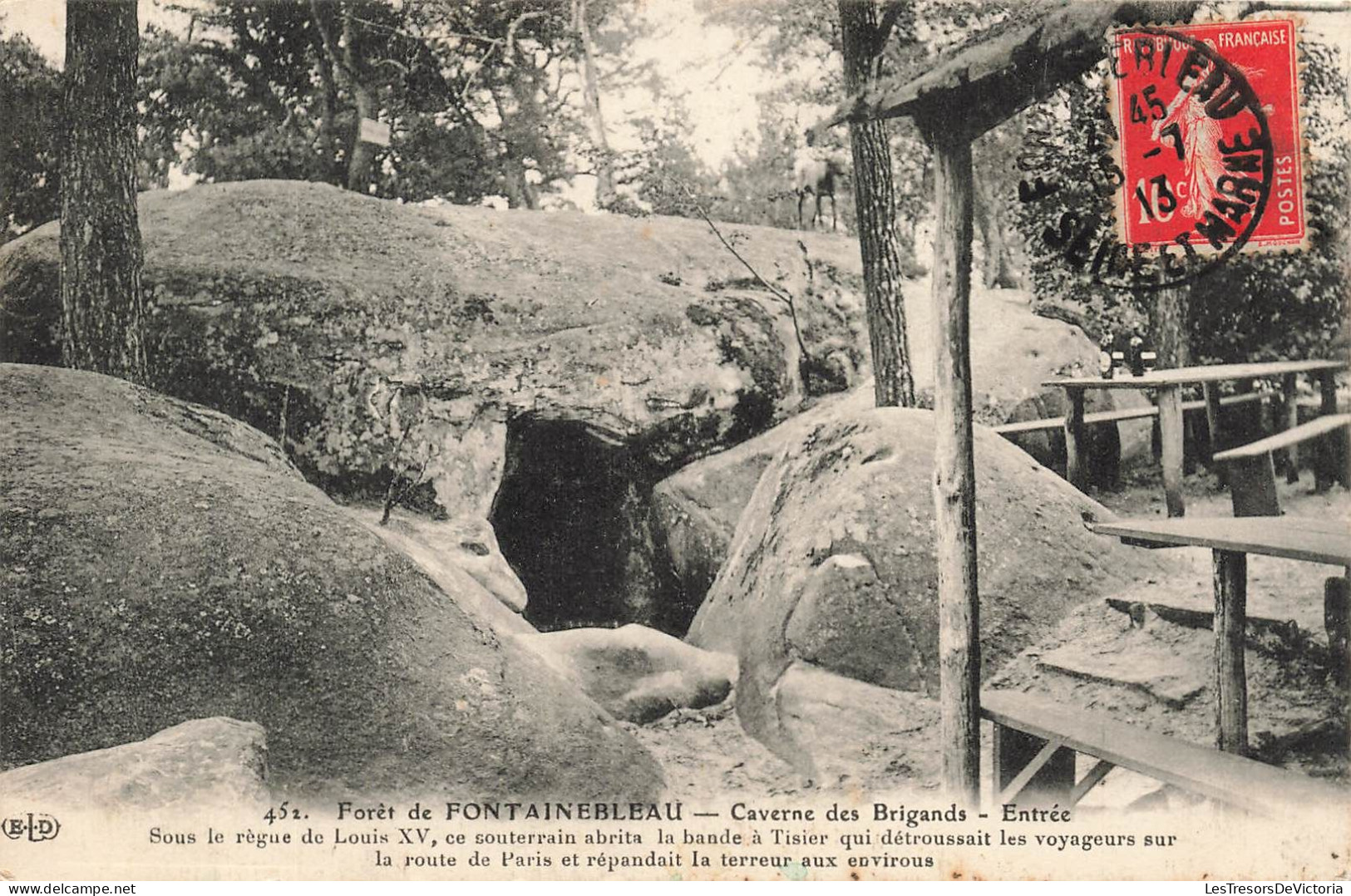 FRANCE - Forêt De Fontainebleau - Caverne Des Brigands - Vue Sur L'entrée - Cachette - Carte Postale Ancienne - Fontainebleau