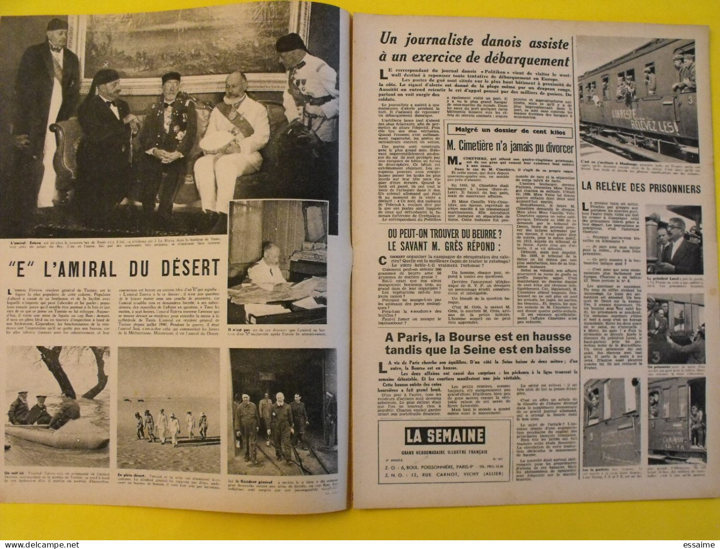 6 revues La semaine de 1942. actualités guerre photos collaboration sebastopol micheline presle dieppe libye