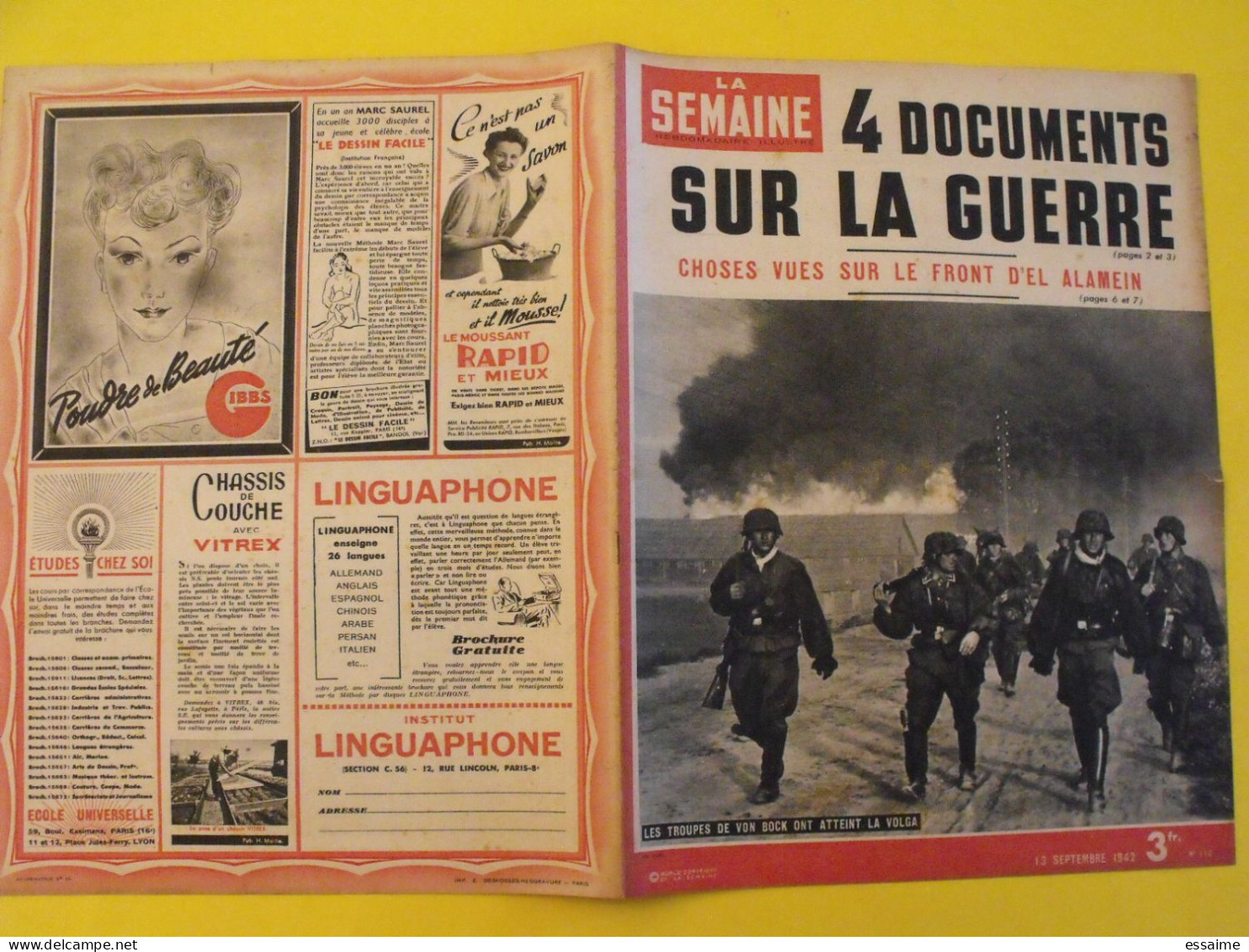 6 revues La semaine de 1942. actualités guerre photos collaboration sebastopol micheline presle dieppe libye