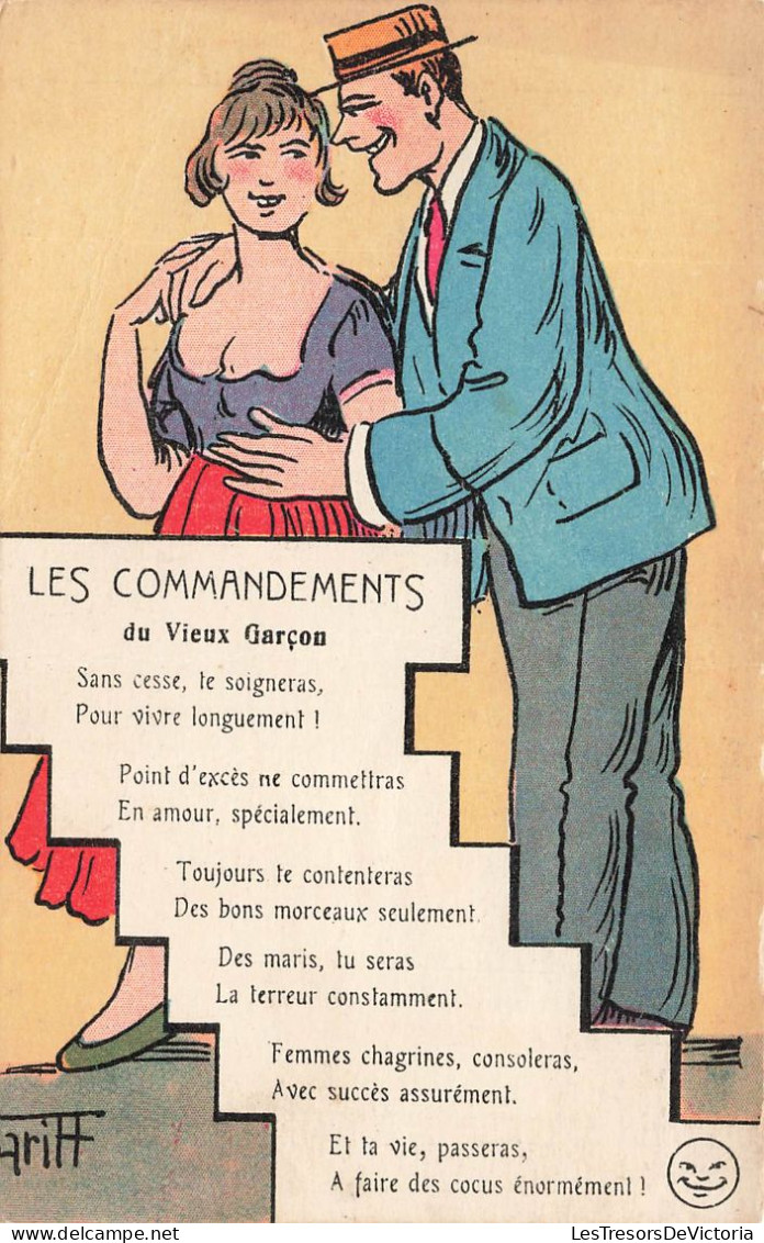 ILLUSTRATEUR - Griff - Les Commandements Du Vieux Garçon - Couple - Carte Postale Ancienne - Griff