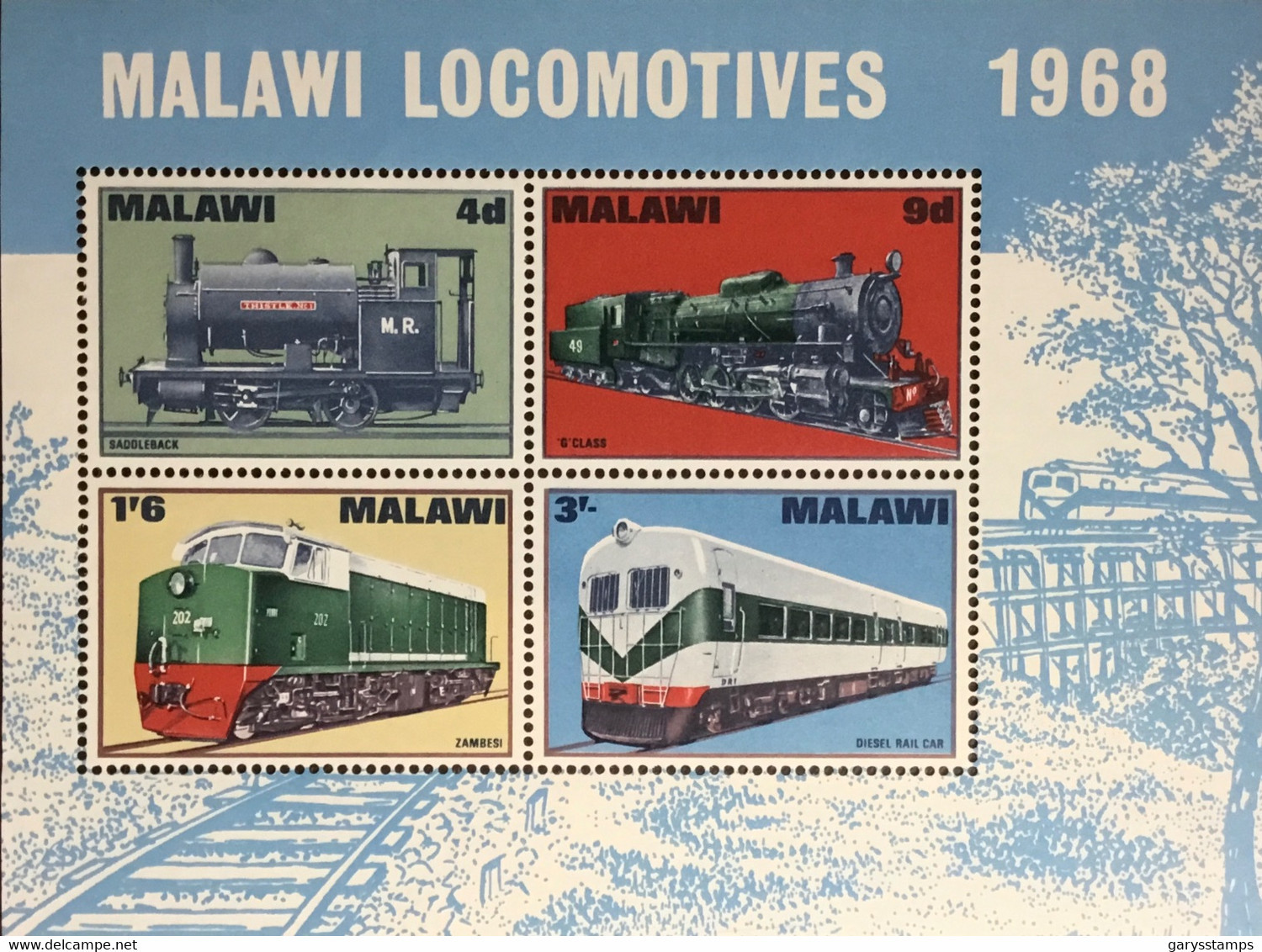 Malawi 1968 Locomotives Minisheet MNH - Malawi (1964-...)