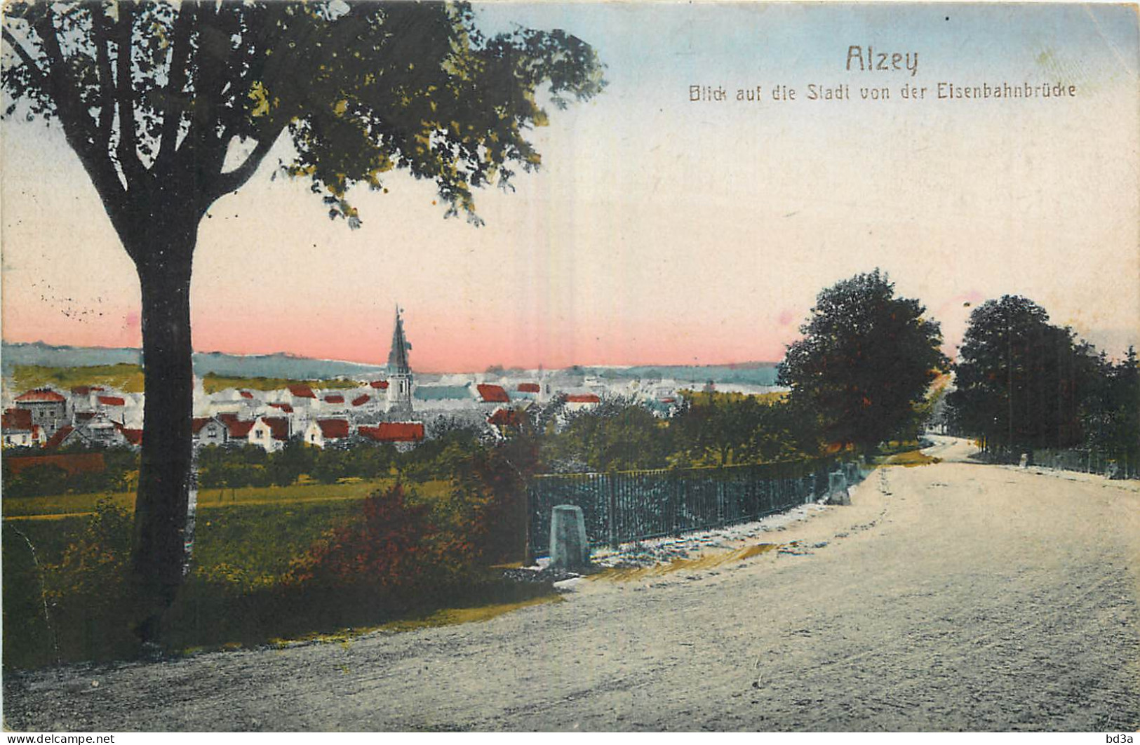 DEUTSCHLAND ALZEY BLICK AUF DIE STADT VON DER EISENBAHNBRUCKE - Alzey