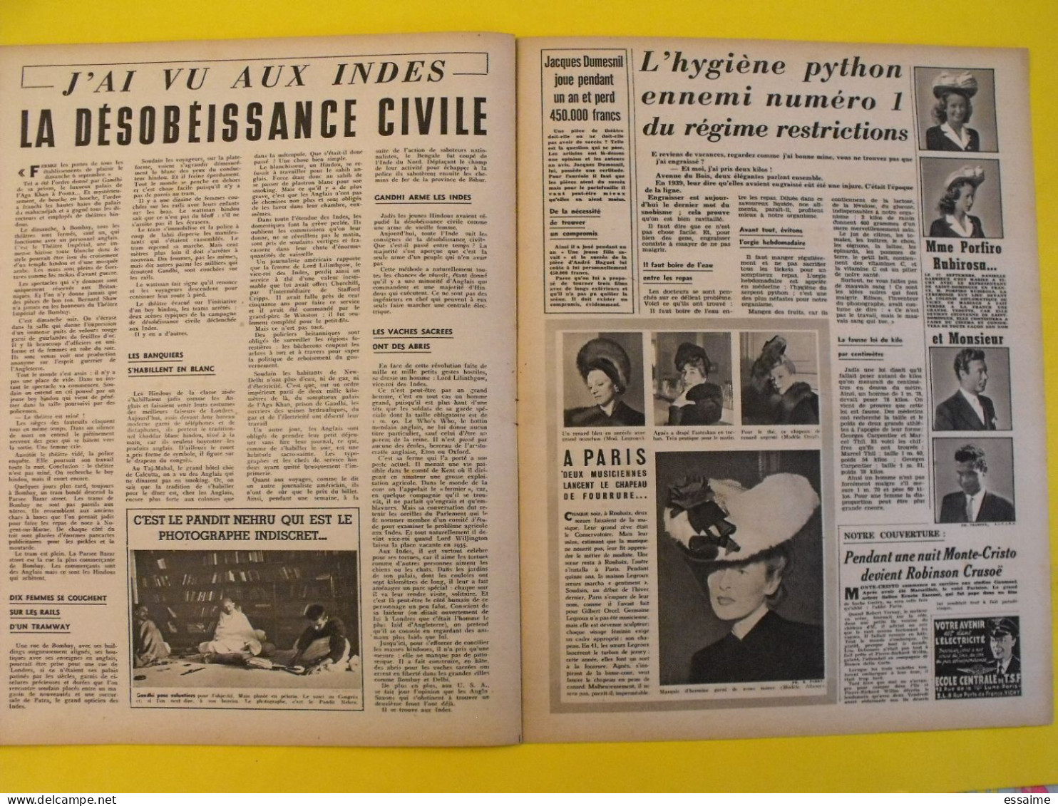 6 revues La semaine de 1942. actualités guerre photos collaboration stalingrad dakar josseline gael tobrouk moscou