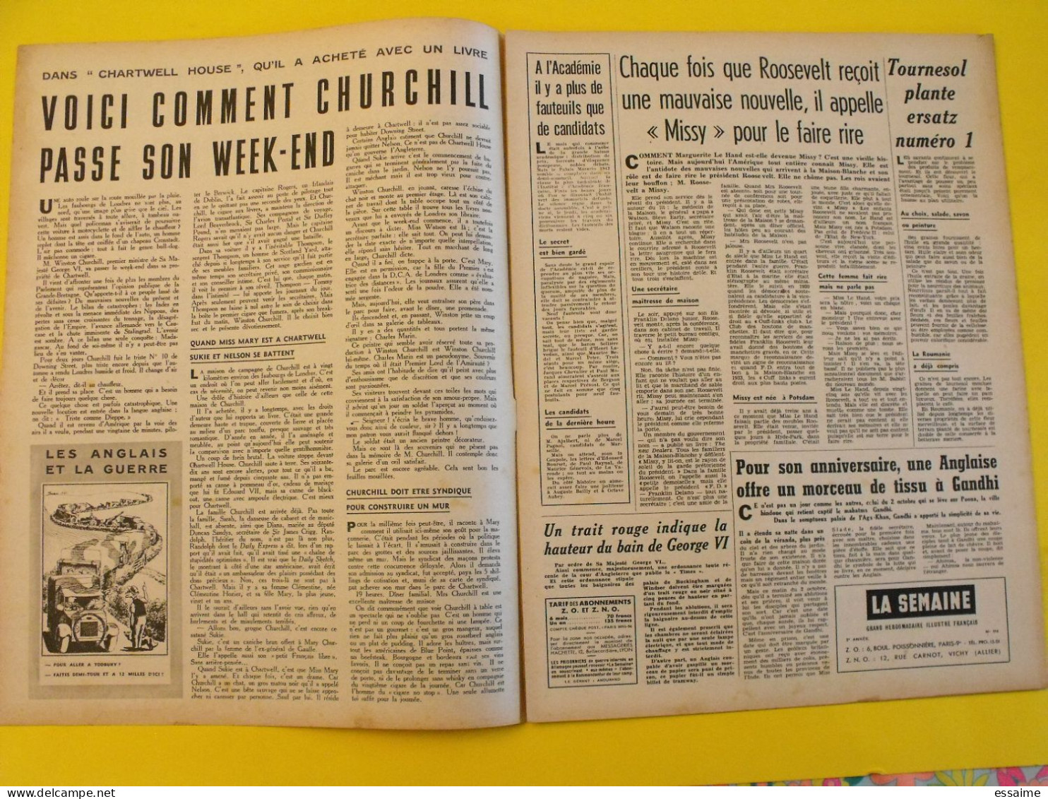 6 revues La semaine de 1942. actualités guerre photos collaboration stalingrad dakar josseline gael tobrouk moscou