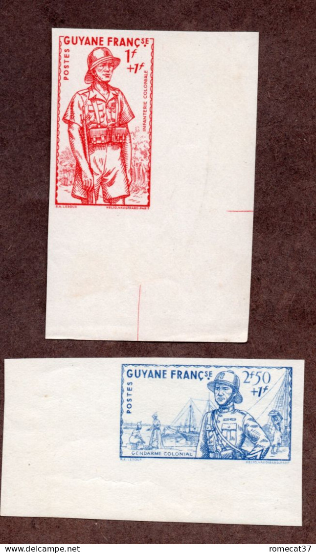 Guyane  N°169a,171a ND  N** Grand LUXE Cote 230 Euros !!!RARE - Ungebraucht