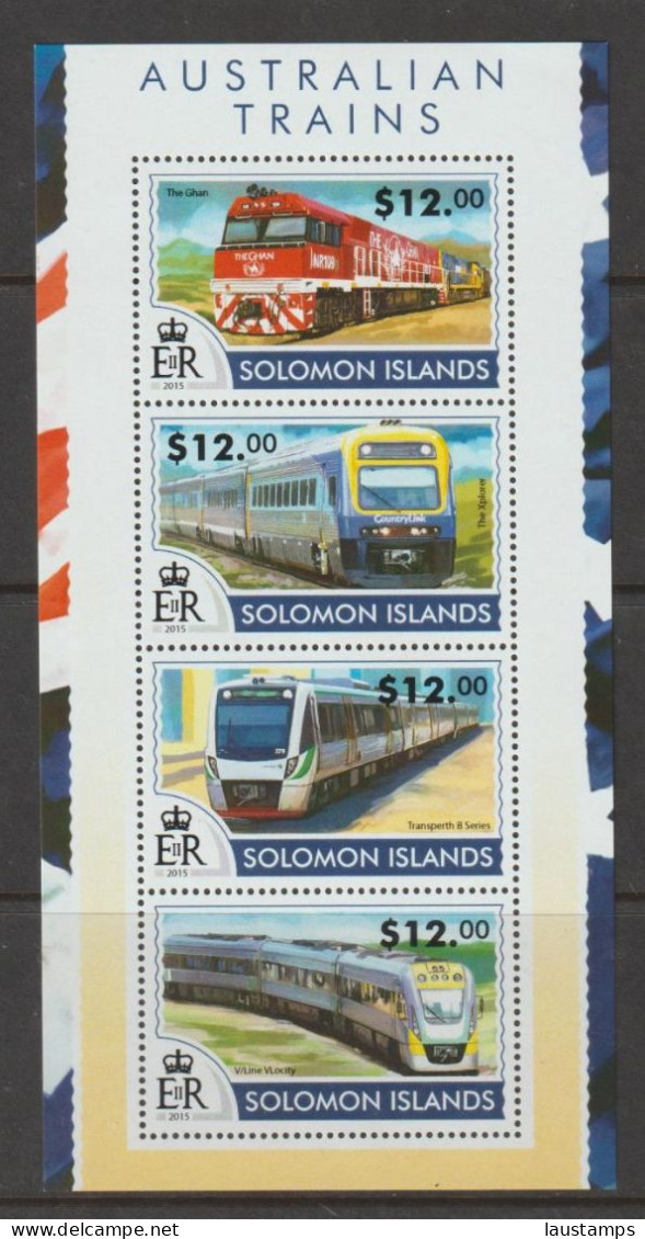 Solomon Islands 2015 Australian Trains Sheetlet MNH - Trains