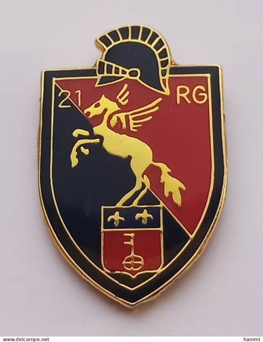 PP17 Pin's Armée Militaire 21e RG Régiment Du Génie à Montpellier Hérault Cheval Pégase Achat Immédiat - Armee
