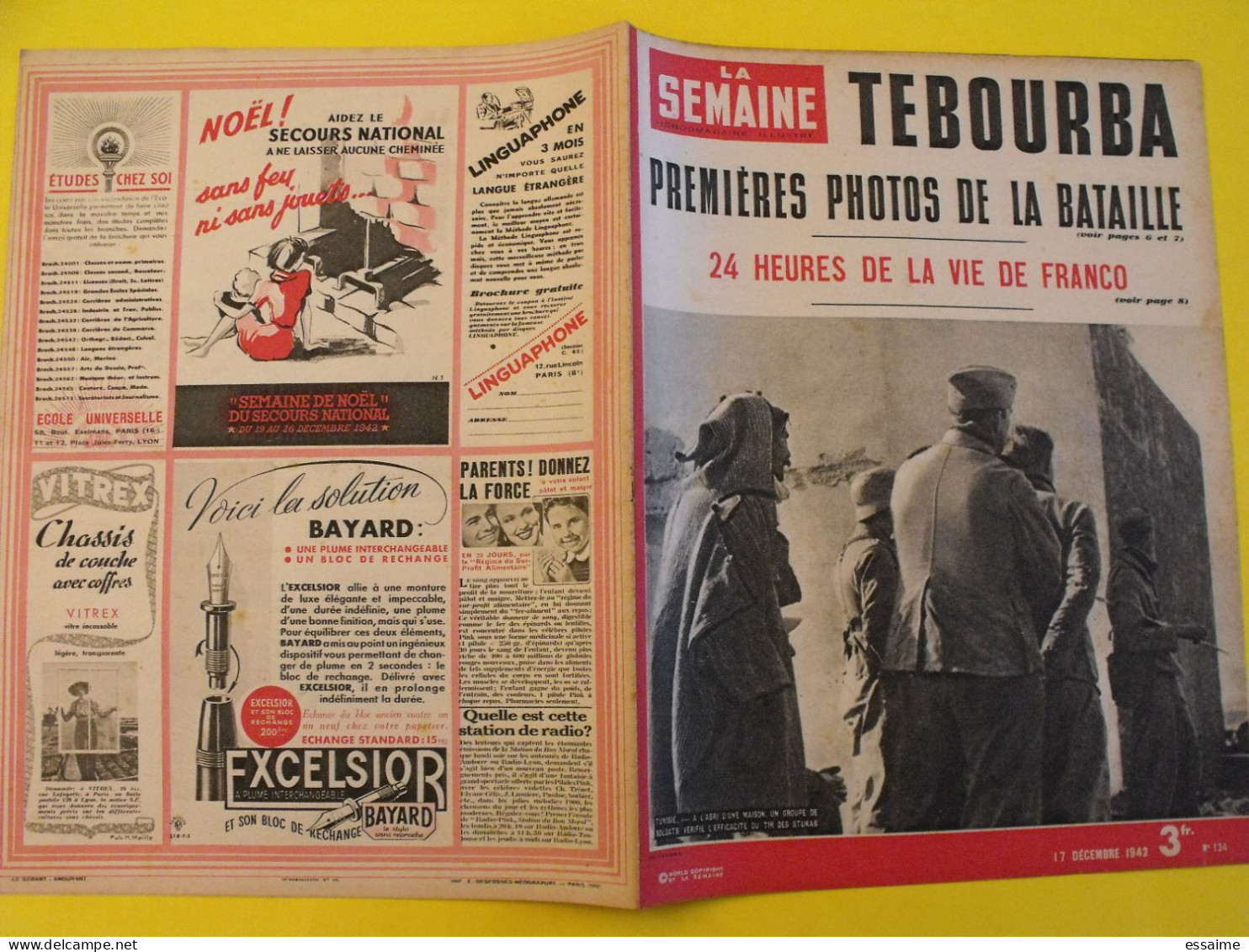 6 revues La semaine de 1942-1943. actualités guerre photos collaboration odette joyeux franco  birmanie berlin maroc