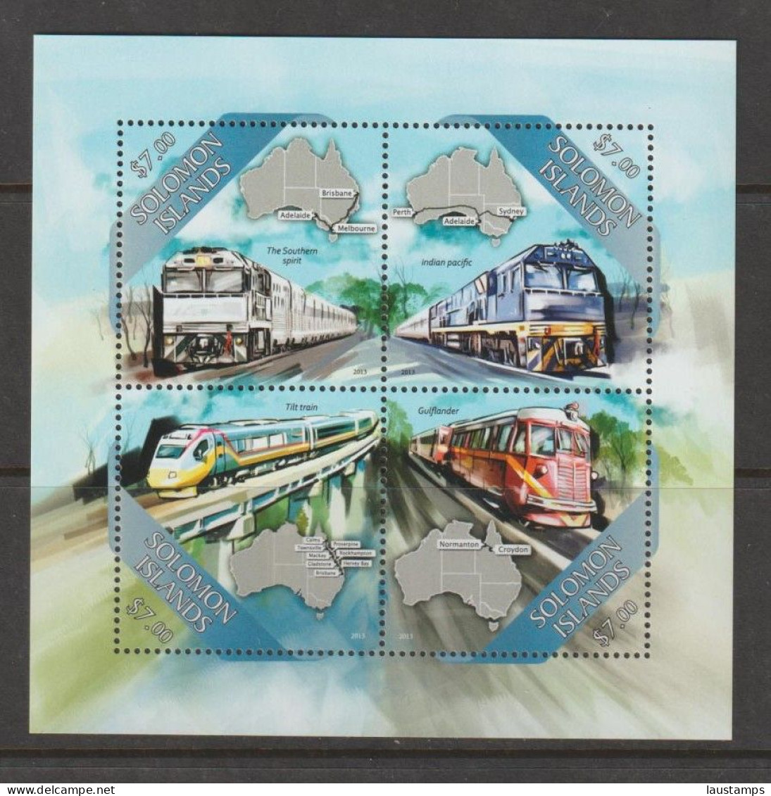 Solomon Islands 2013 Trains Sheetlet MNH - Trains